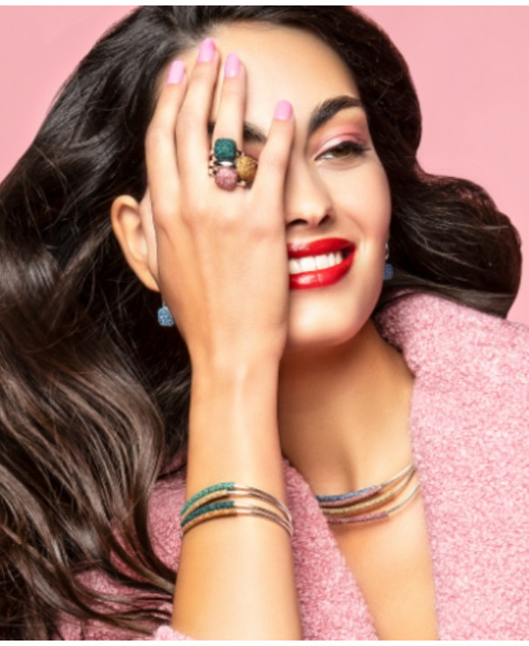 Collier argent  PESAVENTO  Collection Polvere  Colori Del Mondo bleu Caraïbe WPSCG001