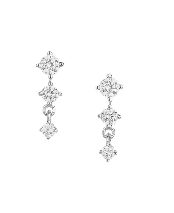 Boucles d'oreilles argent et oxydes de zirconium