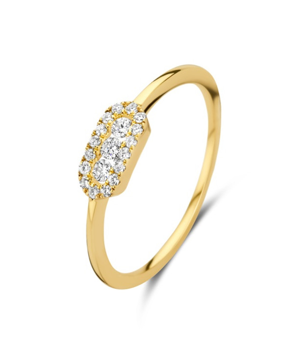 NELLY, Bague Solitaire Diamant  0,16 ct Or jaune 750/1000ème