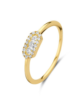 NELLY, Bague Solitaire Diamant  0,16 ct Or jaune 750/1000ème