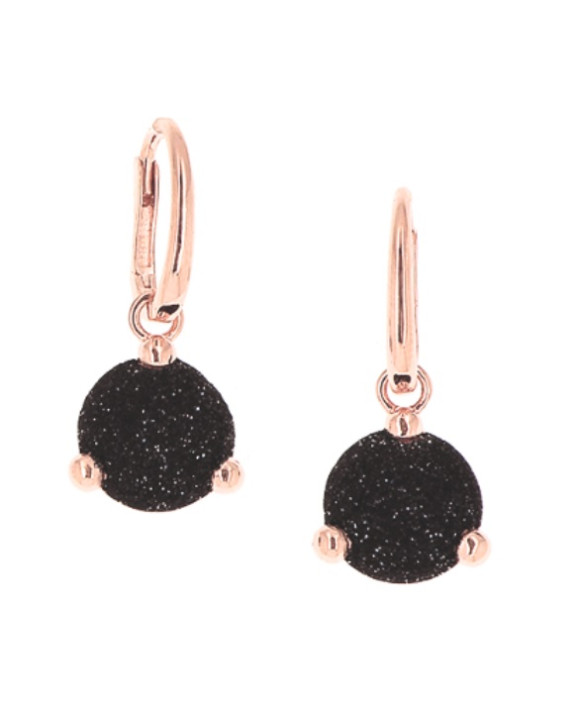 Boucles d'oreilles argent teinté RoseGold  PESAVENTO  Collection Polvere noir  WPLVO2643