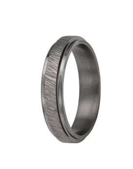 Alliance en tantale homme 5 mm – STRADALE Black Elephant  surface striée en tantale pur 