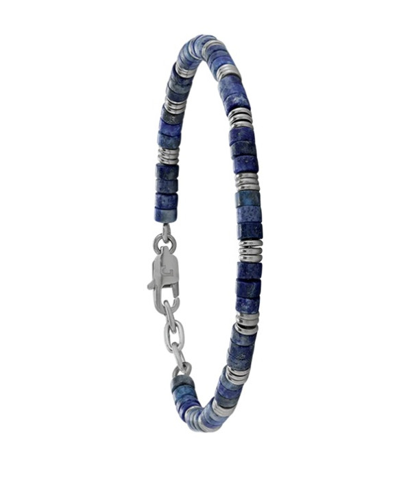 LAZIEL, Bracelet homme acier et lapis lazuli JOURDAN JH250113B