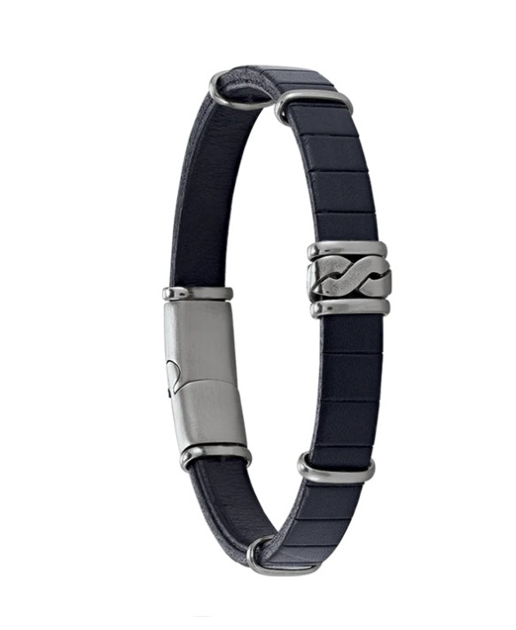 SANGLE, Bracelet homme cuir et acier JOURDAN JH150205B