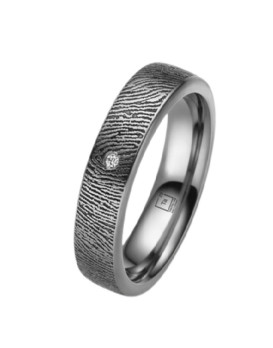 EMPREINTE Diamants, Alliance en tantale 999/1000ème et diamants