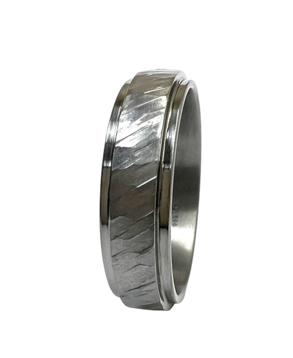 Alliance en tantale homme 6 mm – STRADALE S3 surface facettée en tantale pur 