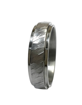 Alliance en tantale homme 6 mm – STRADALE S3 surface facettée en tantale pur 