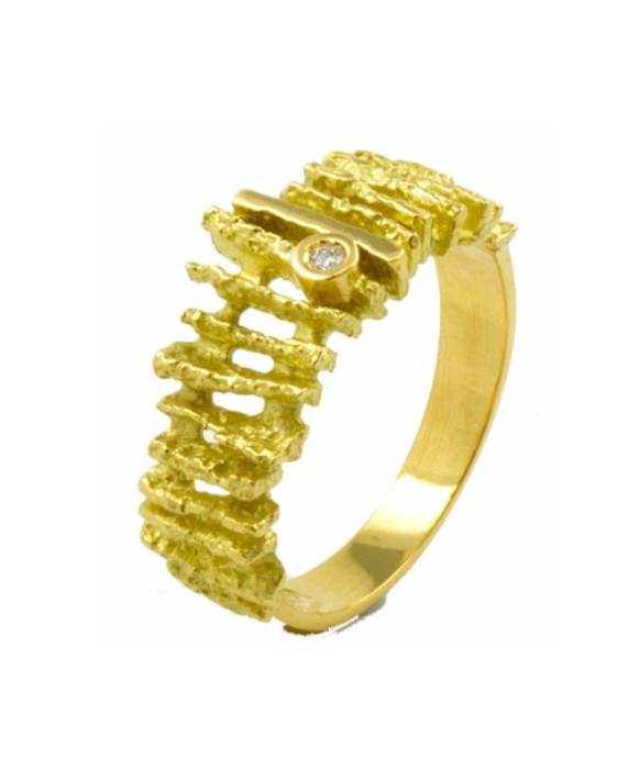 Bague or brut et diamant ARIOR Barcelona 3680953-PU Collection JUNC