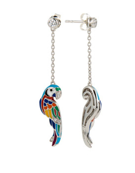 Boucles oreilles argent UNA STORIA, BO121212, collection Perroquet