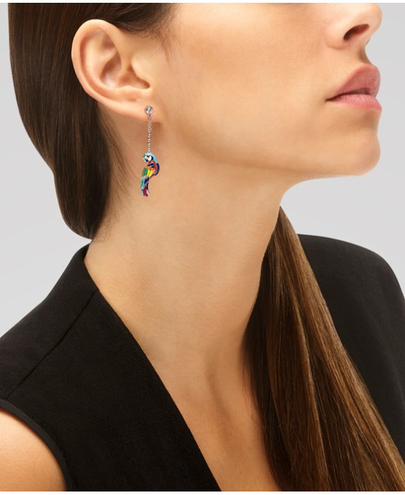 Boucles oreilles argent UNA STORIA, BO121212, collection Perroquet