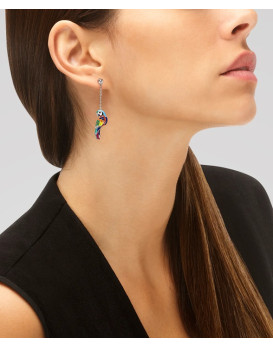 Boucles oreilles argent UNA STORIA, BO121212, collection Perroquet