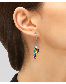 Boucles oreilles argent UNA STORIA, BO121212, collection Perroquet