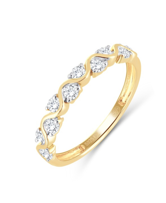 SCARLETT, Alliance or jaune 750/1000ème et diamants 0,43ct