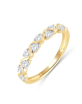 SCARLETT, Alliance or jaune 750/1000ème et diamants 0,43ct