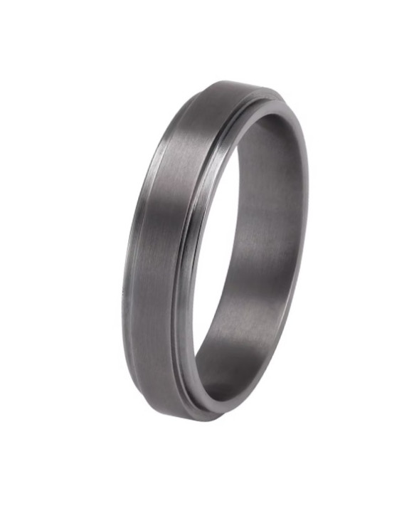 Alliance en tantale homme 5 mm – STRADALE GUN surface brossée en tantale pur 
