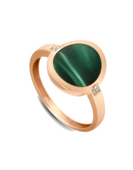 Bague or rose 750/1000ème résine nacrées et diamants CLOZEAU F726DNVR Collection Mikado