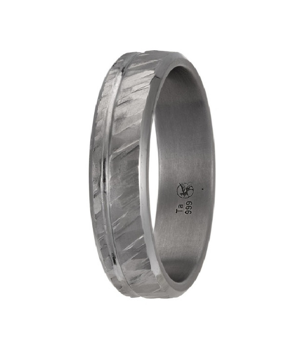 Alliance homme THOR S3 6 mm en tantale pur – surface facettée