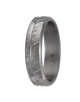 Alliance homme THOR S3 6 mm en tantale pur – surface facettée