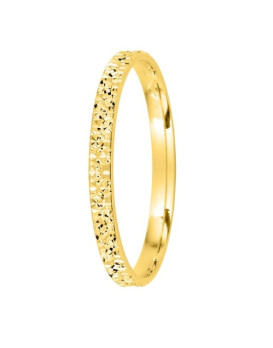 CHARLENE – Alliance femme fine 2 mm en or jaune 750/1000 (18 carats) facettée effet diamant