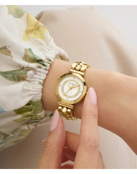 Montre femme  GUESS Leena GW0994L2 fond écru chic et élégante