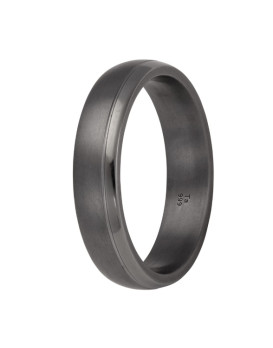 EXALUS – Alliance homme en tantale 5 mm  finition Gun et Shiny (tantale pur 999/1000)