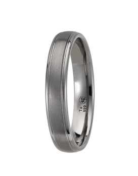 CRONOS – Alliance homme en tantale 4 mm  finition Gun et Shiny (tantale pur 999/1000)