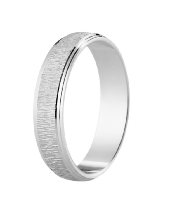 Alliance homme LUIS en argent 925/1000 texturée avec finition poli vif 4,5 mm
