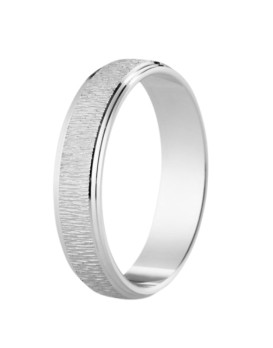 Alliance homme LUIS en argent 925/1000 texturée avec finition poli vif 4,5 mm