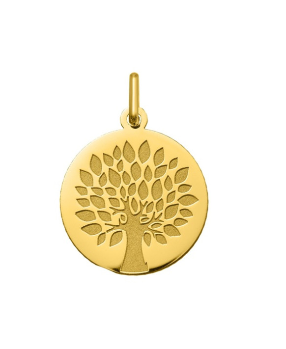 Médaille ronde motif Arbre de Vie  or jaune 375/1000ème