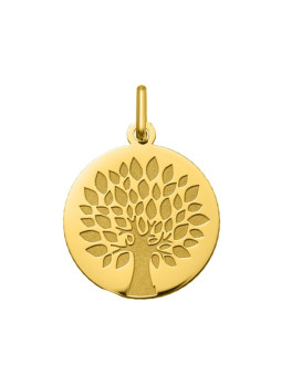 Médaille ronde motif Arbre de Vie  or jaune 375/1000ème
