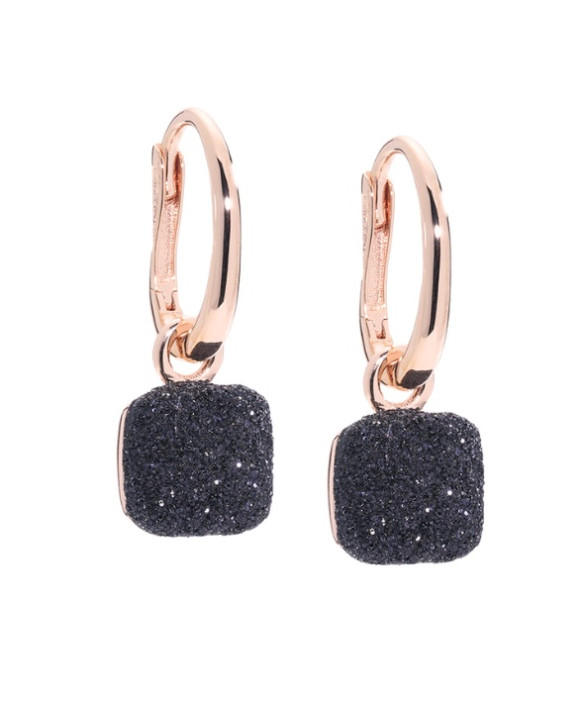 Boucles d'oreilles argent teinté RoseGold  PESAVENTO  Collection Polvere noir  WPLVO2625