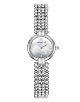 Montre femme Herbelin 17433B89 Collection Perles en acier 316L avec cadran en nacre et diamants