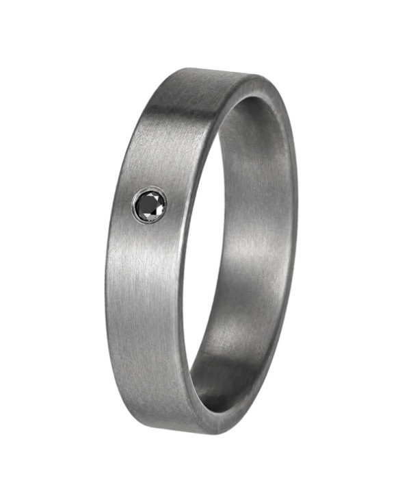 ARES, Alliance en tantale 999/1000ème, modèle Pure Flat 5 mn Diamant Noir