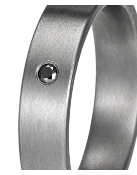 ARES, Alliance en tantale 999/1000ème, modèle Pure Flat 5 mn Diamant Noir