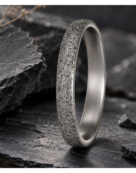 THYESTE - Alliance homme en tantale 3,5 mm finition Pure Curve Moon (tantale pur 999/1000)