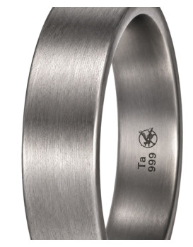 LEANDRE, Alliance en tantale 999/1000ème, modèle Pure Flat Gun 5,5 mn