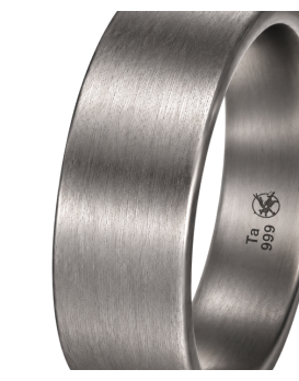 LEANDRE – Alliance homme en tantale 7 mm modèle Pure Flat Gun (tantale pur 999/1000)