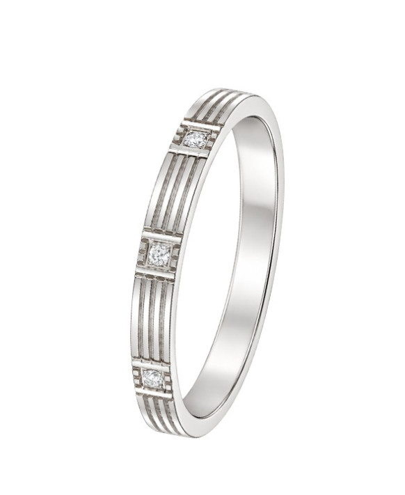 FLORIANNE – Alliance femme en or blanc  750/1000 (18 carats) et diamants
