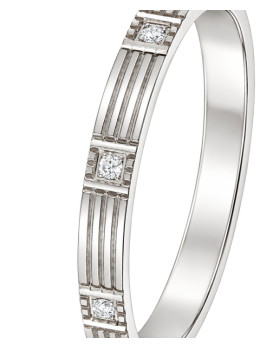 FLORIANNE – Alliance femme en or blanc  750/1000 (18 carats) et diamants