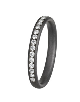 DIONE, Alliance en tantale 999/1000ème et diamants , modèle Pure Curve Dark 25