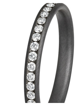 DIONE, Alliance en tantale 999/1000ème et diamants , modèle Pure Curve Dark 25