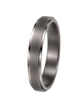 Alliance en tantale homme 5 mm – STRADALE GUN surface brossée en tantale pur 