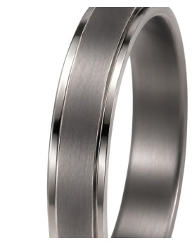 Alliance en tantale homme 5 mm – STRADALE GUN surface brossée en tantale pur 