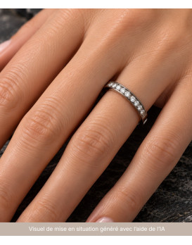 HÉMÉRA – Alliance femme en tantale 2 mm avec 11 diamants (tantale pure 999/1000)