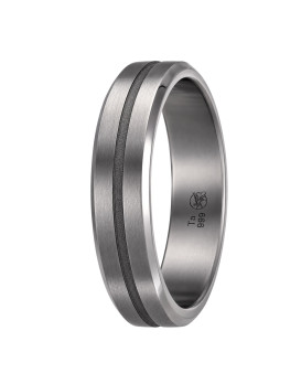 TALOS – Alliance homme en tantale 5 mm modèle Pure Flat Gun (tantale pur 999/1000) et gorge sablée Dark