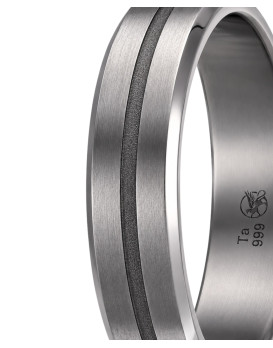 TALOS – Alliance homme en tantale 5 mm modèle Pure Flat Gun (tantale pur 999/1000) et gorge sablée Dark