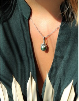 Collier argent et perle de Tahiti IZA.B LE003PEN Collection Corail