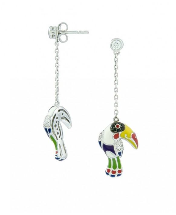 Boucles oreilles argent UNA STORIA, BO121112, collection Toucan