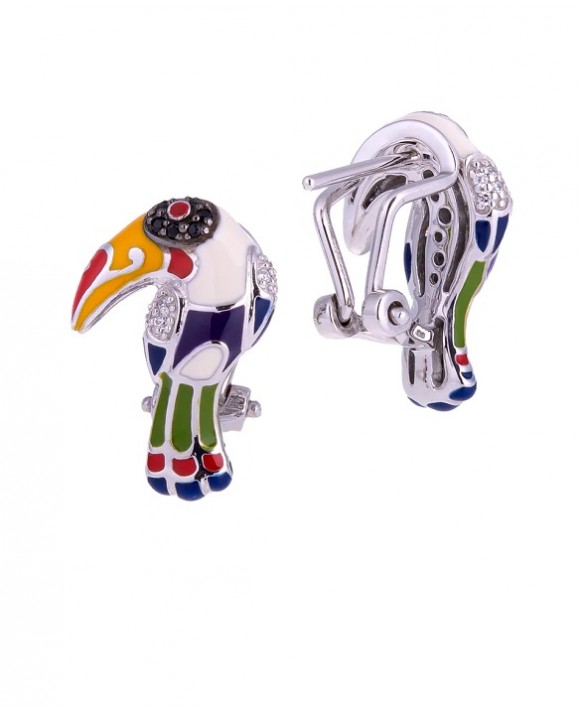 Boucles oreilles argent UNA STORIA, BO12144, collection Toucan