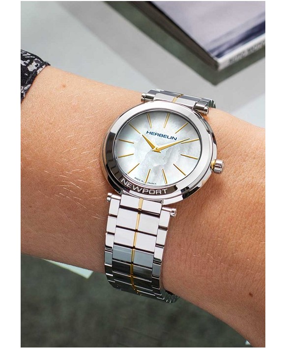 Montre dame slim Michel Herbelin 16922-BT19  Collection Newport